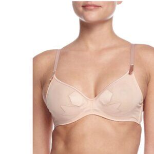 CHANTAL THOMASS 36B Nude Mesh Bow Bra & S Panty Set $225